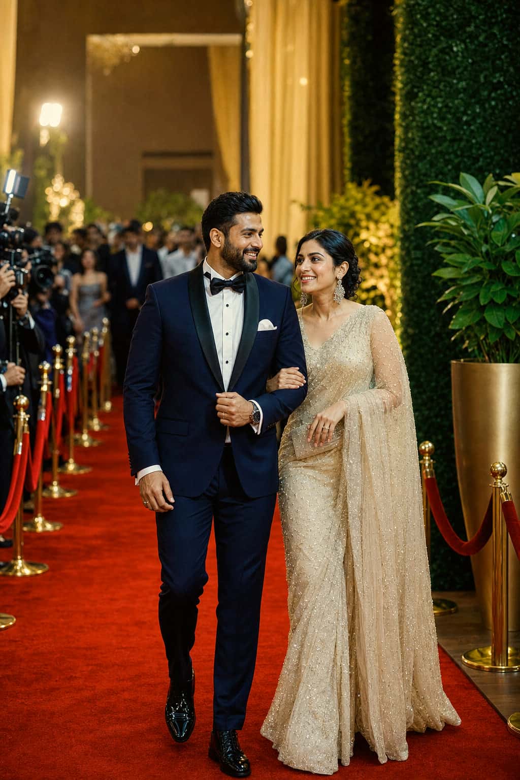 Red carpet arrival at a premium awards gala
