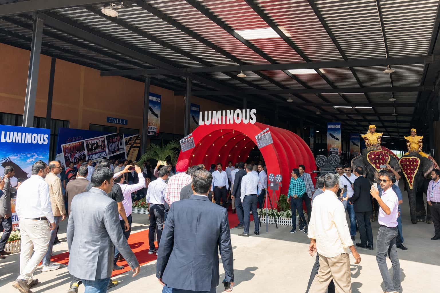 Grand branded entrance tunnel for a corporate product launch