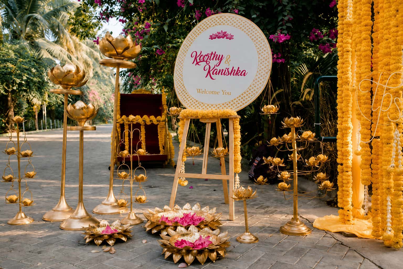 Wedding and social event styling by RKPRODXN — mandap florals at dusk · 5